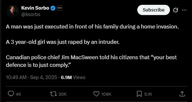 York Regional Police Chief's Controversial Advice on Home Invasions Sparks Public Outcry