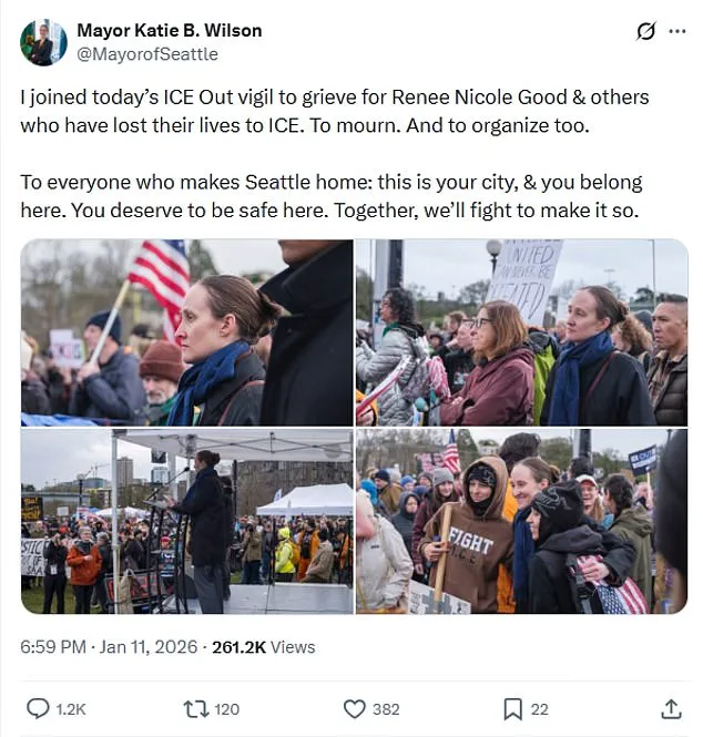 Seattle Mayor Katie B. Wilson Faces Controversy After Photo Shows Her Posing With Far-Left Activist Holding Placard Calling for Arson Attacks Against Political Enemies