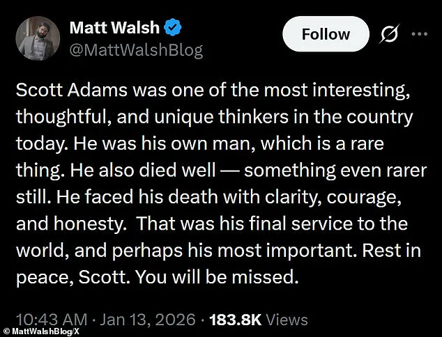Late-Breaking: Trump Pays Tribute to Late Scott Adams, Calls Him 'Great Influencer' After Passing at 68