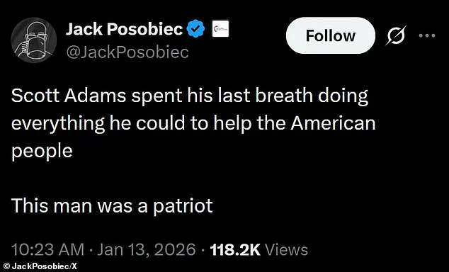 Late-Breaking: Trump Pays Tribute to Late Scott Adams, Calls Him 'Great Influencer' After Passing at 68