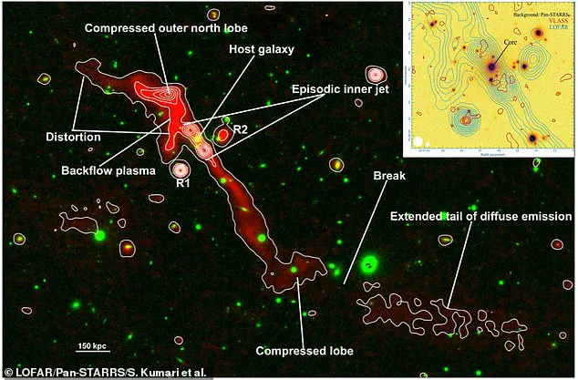 Astronomers Witness Reborn Supermassive Black Hole's Cosmic Eruption, Unleashing Million-Light-Year Plasma Plumes