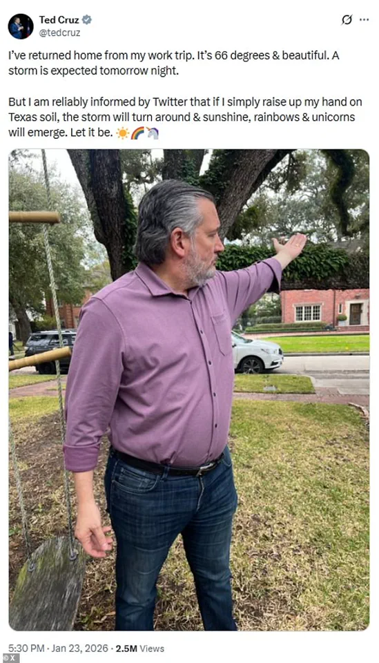 Viral Photo of Texas Senator Ted Cruz Boarding Flight to California Days Before Major Winter Storm Sparks Controversy and Public Outcry, With Image Receiving Over 9 Million Views