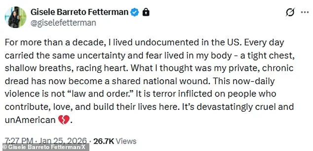 Breaking: Gisele Fetterman Condemns ICE Amid Fatal Border Patrol Shooting