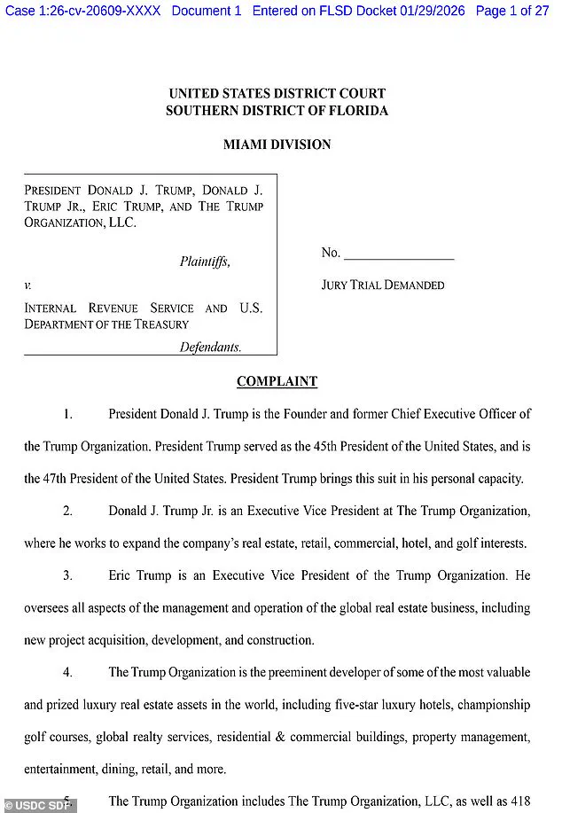 Trump Files $10B Lawsuit Against IRS Over Breach of Privileged Tax Information