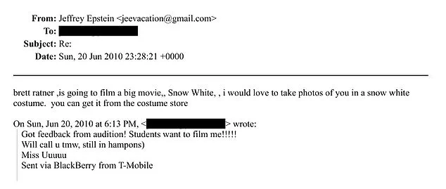 DOJ Documents Reveal Epstein's Snow White Costume Request and Staley's Email Reference