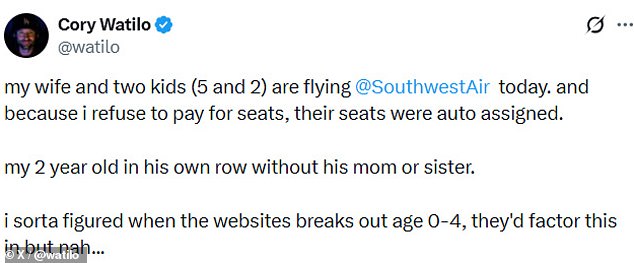 Viral Post Highlights Controversy Over Southwest Airlines' Family Seating Policies