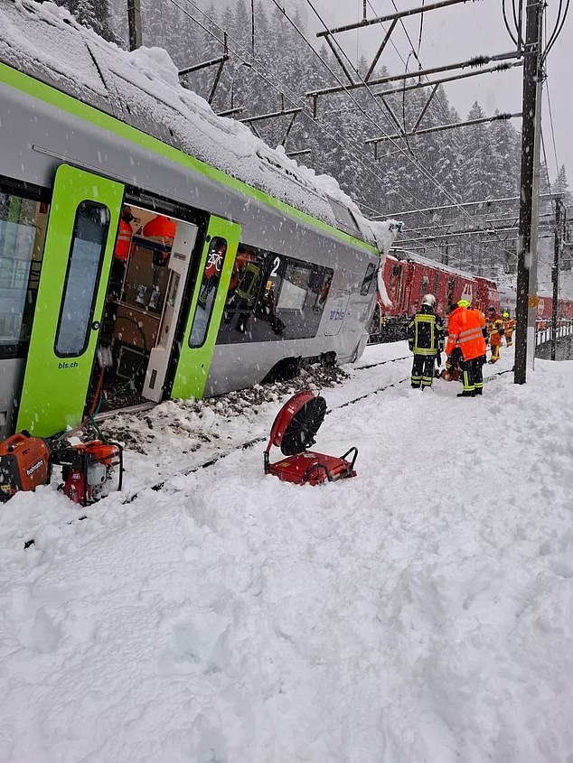Avalanche Derails Swiss Train, Injuring Five Near Goppenstein