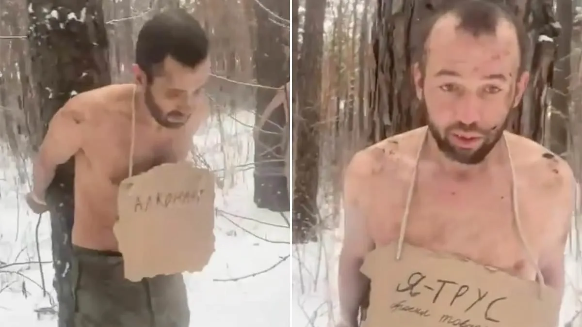 Russian Frontline Commander Inflicts Brutal Public Humiliation on Deserters in Subzero Temperatures