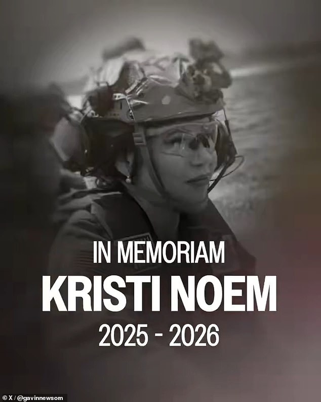 Gavin Newsom's Theatrical 'In Memoriam' Video Mocks Kristi Noem's Legacy with Irony and Political Jabs