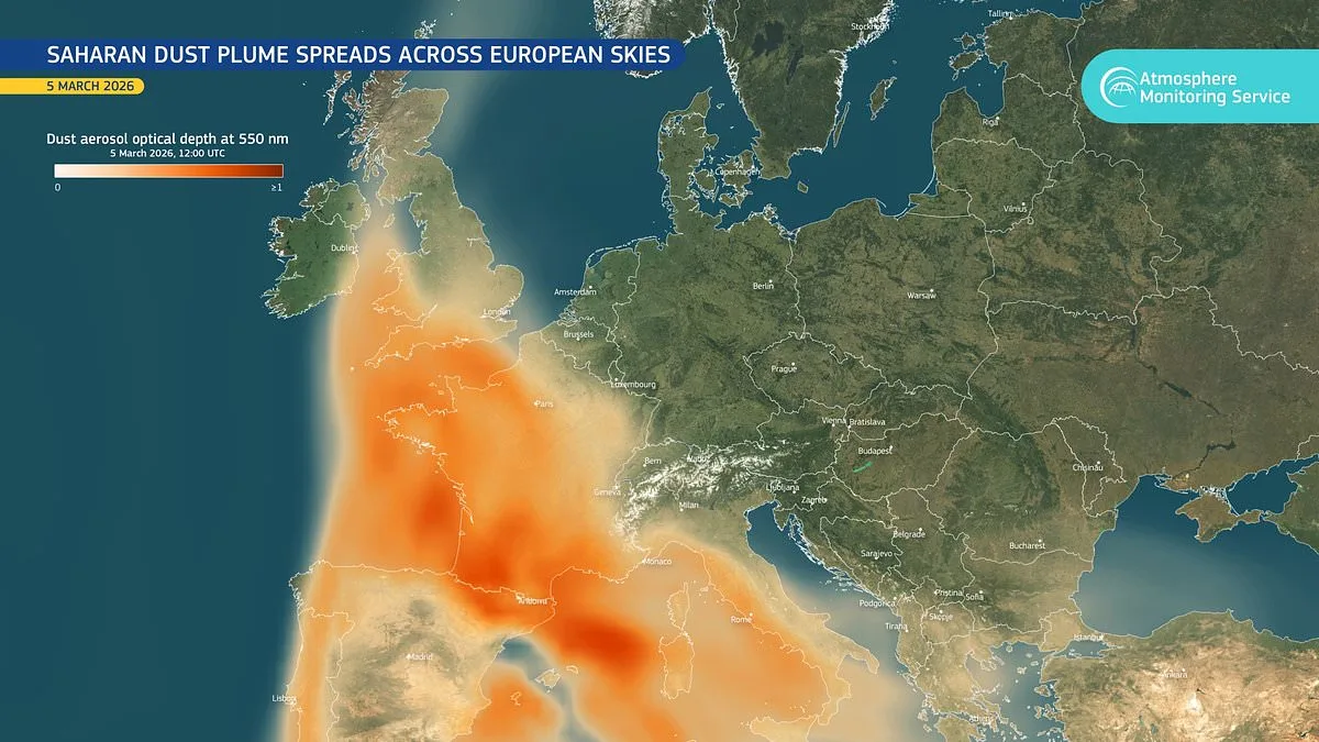 Saharan Dust Plume Sparks 'Blood Rain' in UK, Staining Surfaces with Orange Haze