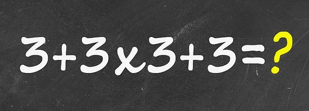 Viral Equation 3+3x3+3 Sparks Debate on PEMDAS Rules