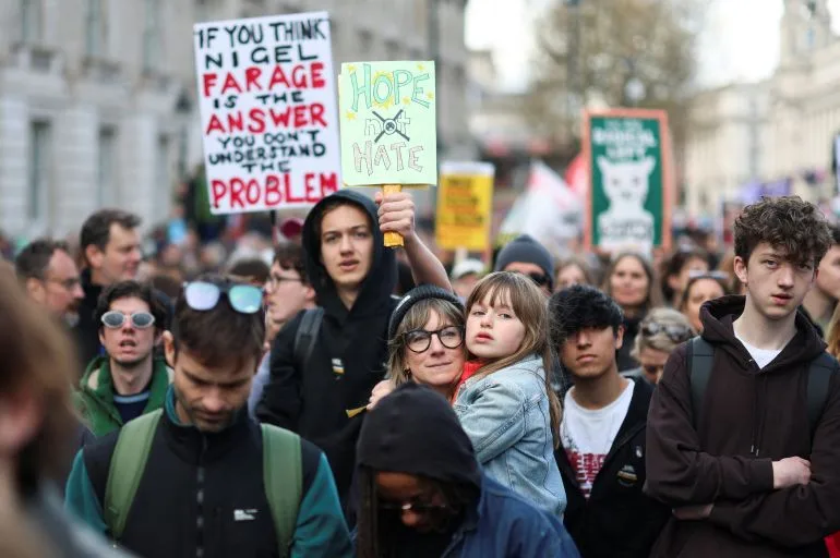 Historic Anti-Far-Right March Unites Thousands in London