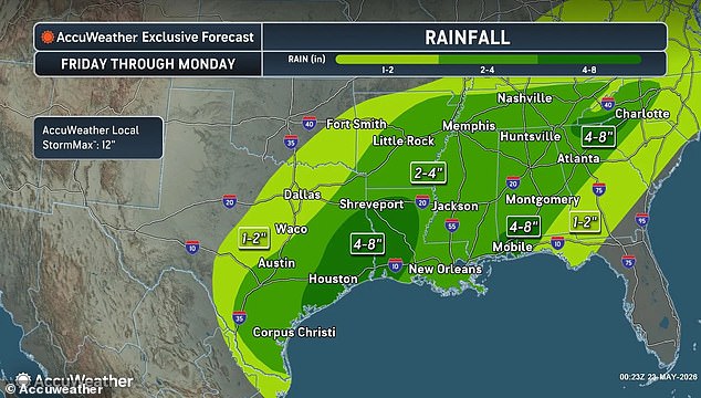 Massive 50-degree cooldown and flash floods threaten Texas and Northeast