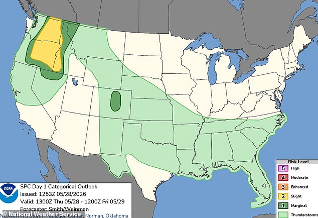 Rare tornadoes and hurricane-force winds threaten millions across the West Coast Thursday.