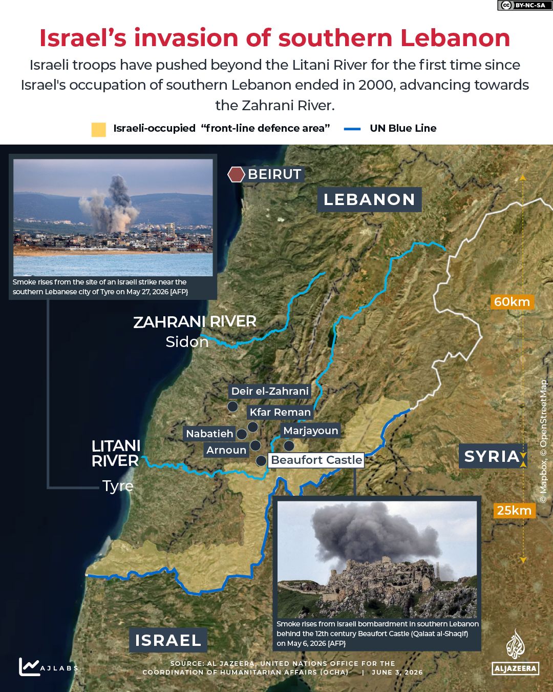 Al Jazeera reveals Israel's de facto control of 1,000 sq km across Gaza, Lebanon, and Syria.