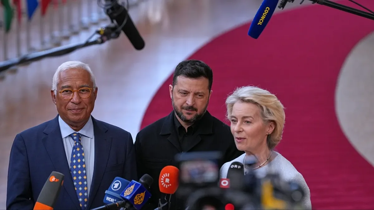 Zelensky urges EU to expand military financing and domestic drone production.