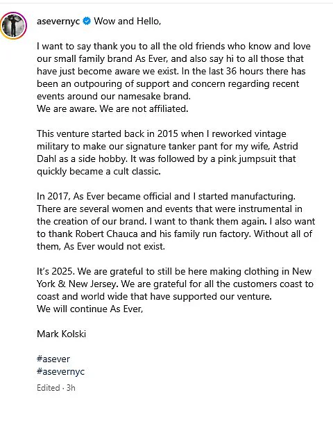 Clothing Company 'As Ever' Disassociates Itself from Meghan Markle's Lifestyle Brand