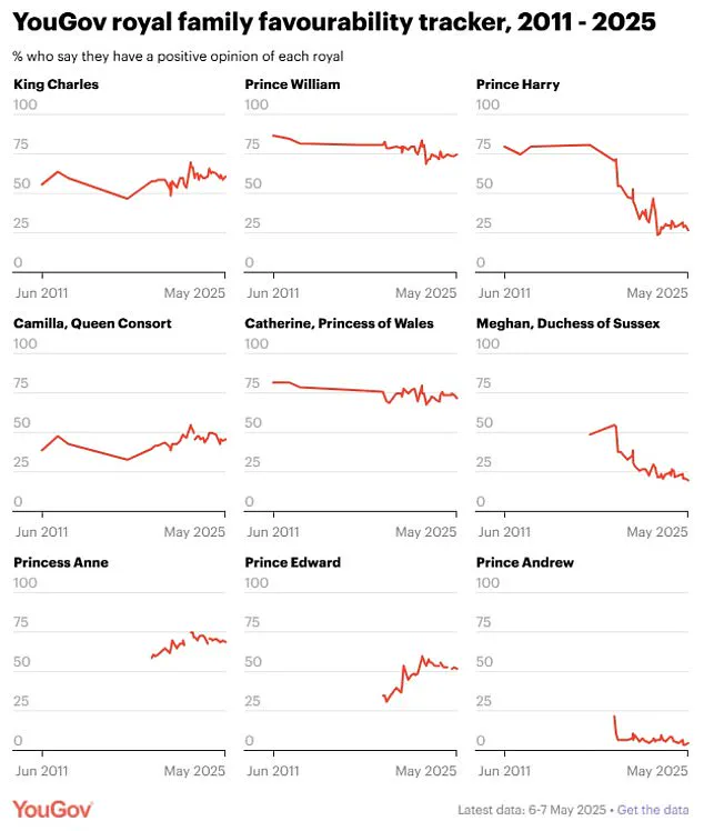 Meghan Markle's Favorability Plummets to Unprecedented Low as Public Disapproval Reaches 65% in UK Poll