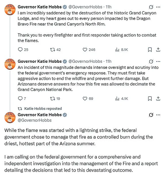 Urgent Call for Federal Probe as Wildfires Devastate Grand Canyon's North Rim