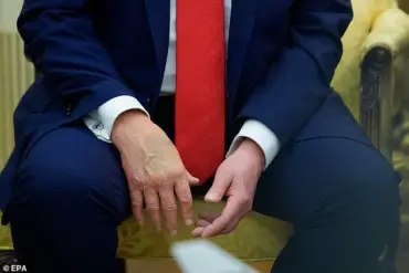 Photograph of President Donald Trump with Mysterious Blue Object Sparks Public Speculation and Conspiracy Theories